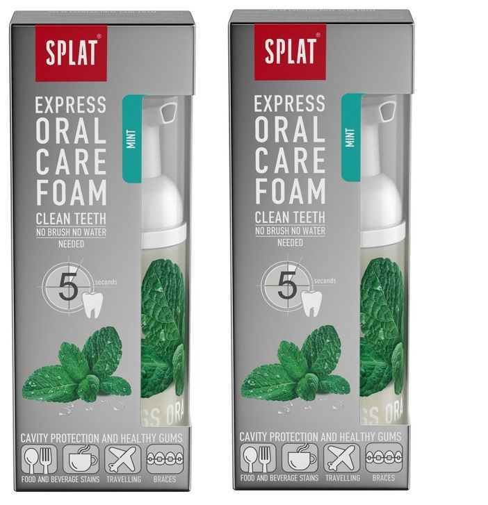 Пенка для зубов и десен SPLAT Oral Care Foam очищающая 2в1 с ароматом Мяты 50мл 2шт  #1