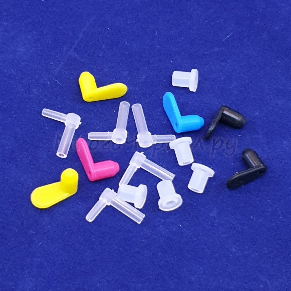 Комплектующие для СНПЧ (угловые штуцеры 5, кольцевые уплотнители 5 ...