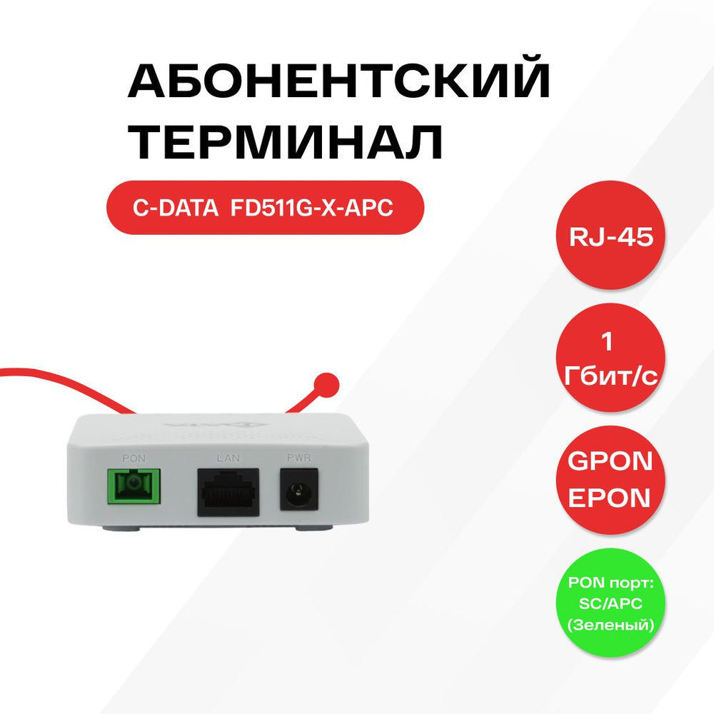 Оптический абонентский терминал C-DATA xPON ONT FD511G-X-APC (Порт: SC/APC  (зеленый)) - купить с доставкой по выгодным ценам в интернет-магазине OZON  (1439809694)