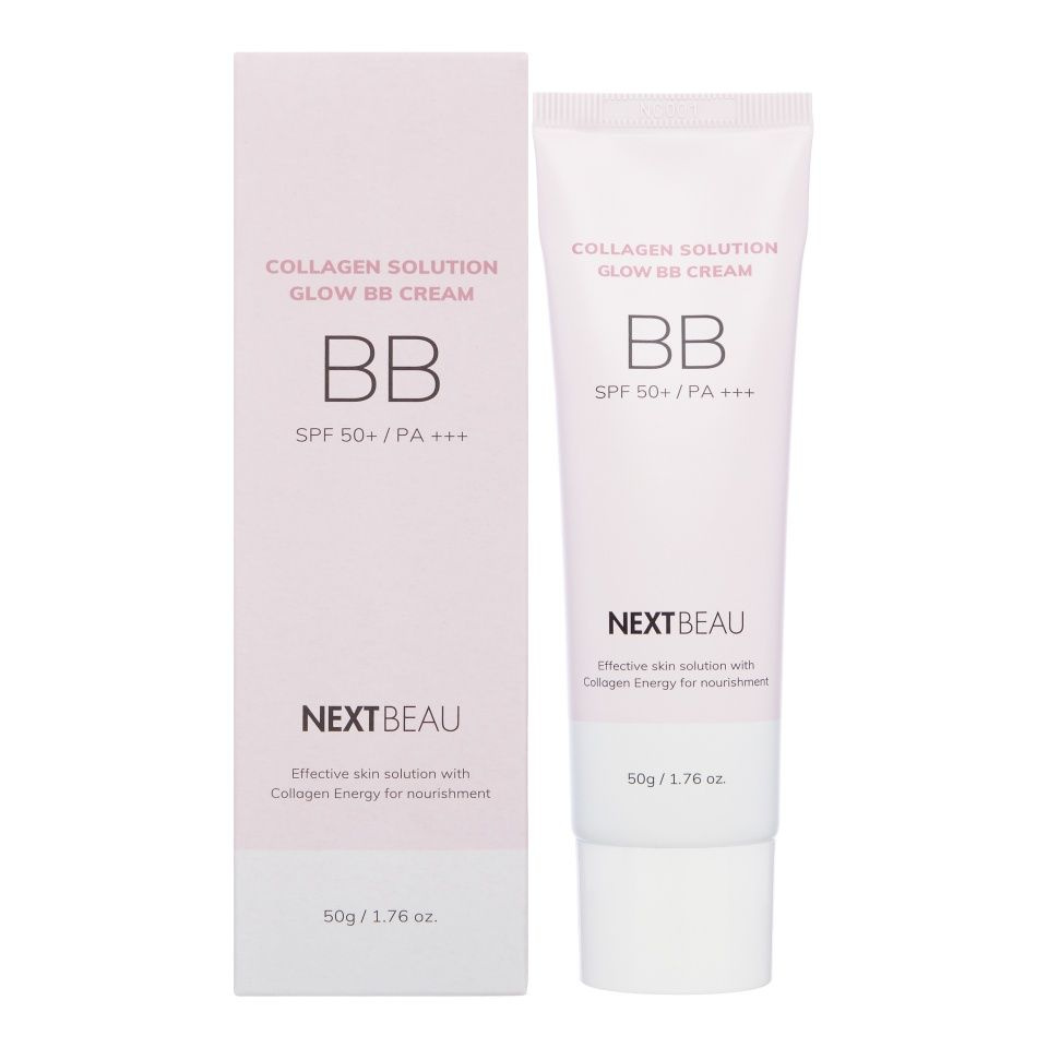 NEXTBEAU Collagen Solution Glow BB Cream SPF 50+/PA+++ 01 Light Beige Омолаживающий ББ крем с гидролизованным #1