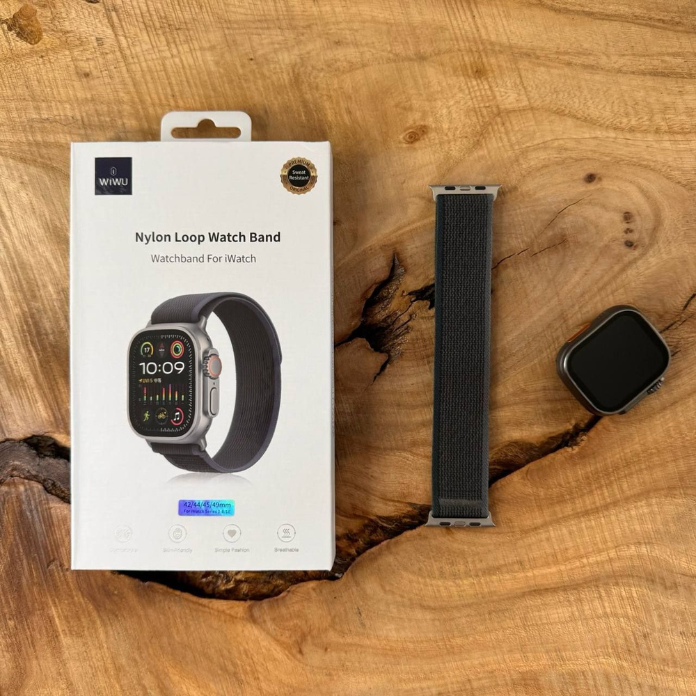 Ремешок для Apple Watch 42/44/45/49mm / WiWU Trail Loop Watch Bandв / Blue+Black #1