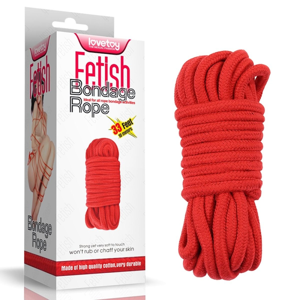 Красная веревка для связывания Fetish Bondage Rope, 10 метров #1