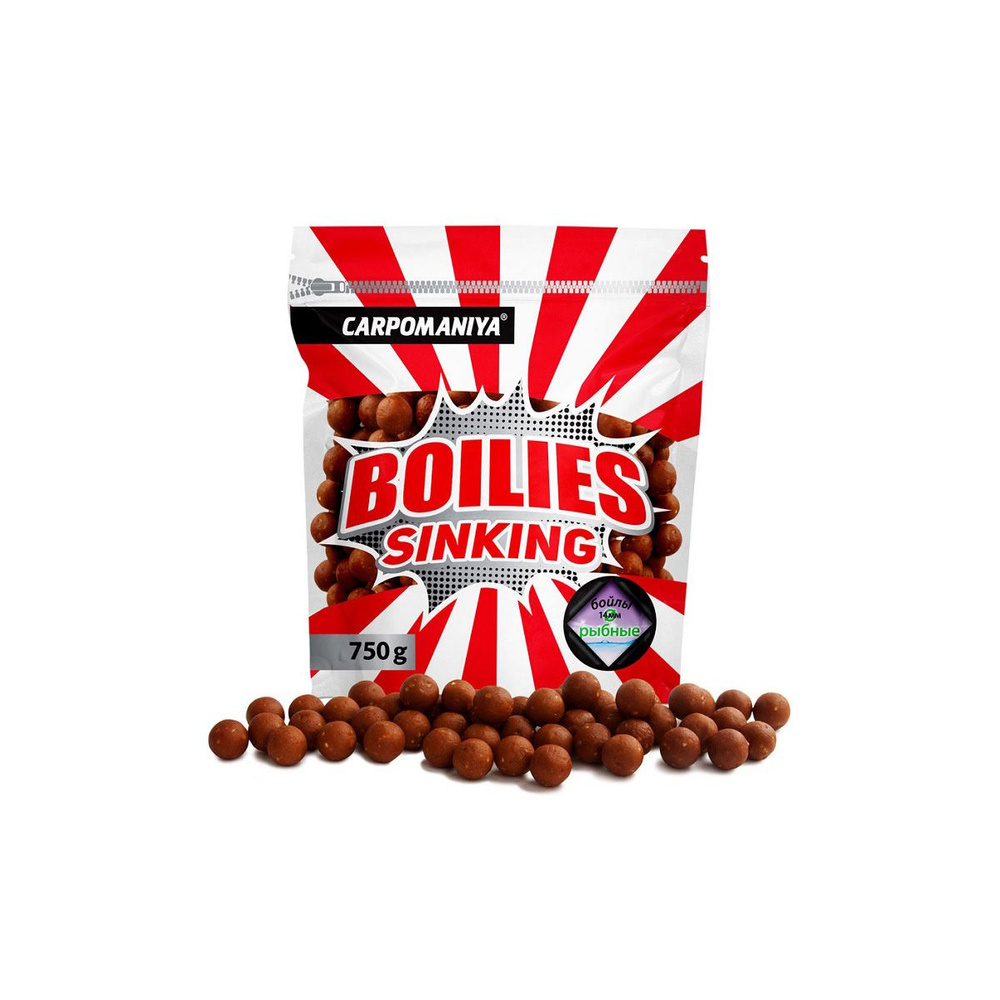 Бойлы прикормочные Карпомания 14мм 750гр в пакете, рыба - купить с ...