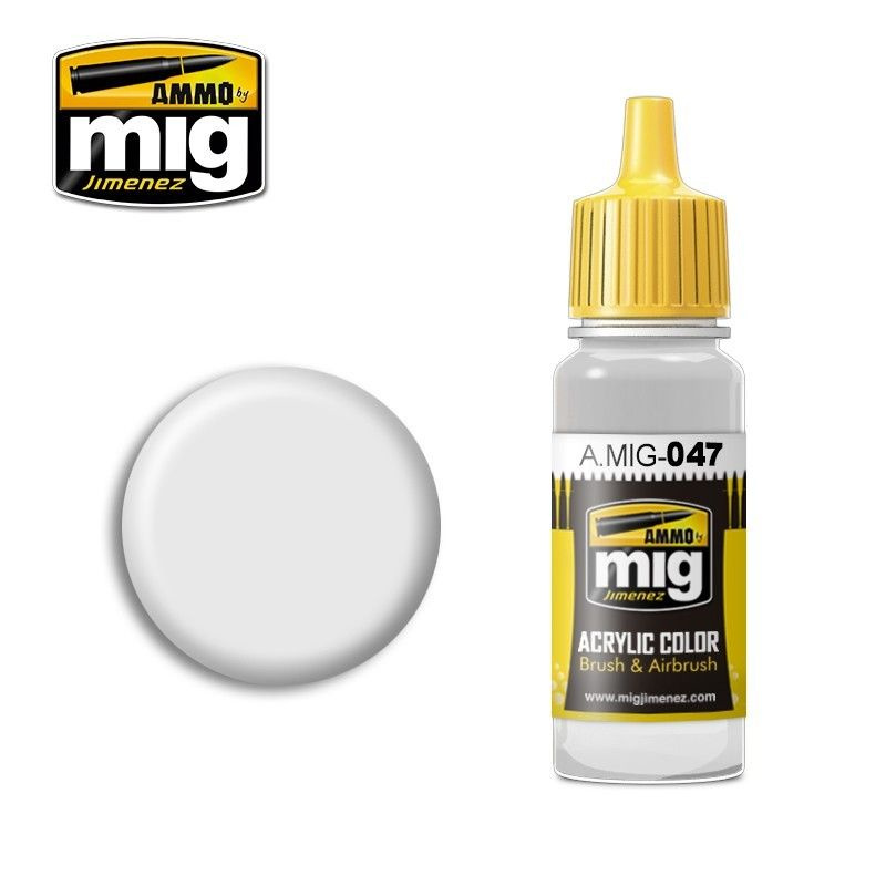 Краска акриловая WHITE (Белый) (Ammo Mig) (17ml) #1