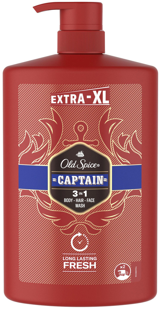 Мужской гель для душа + шампунь 3в1 Old Spice Captain, 1 л #1