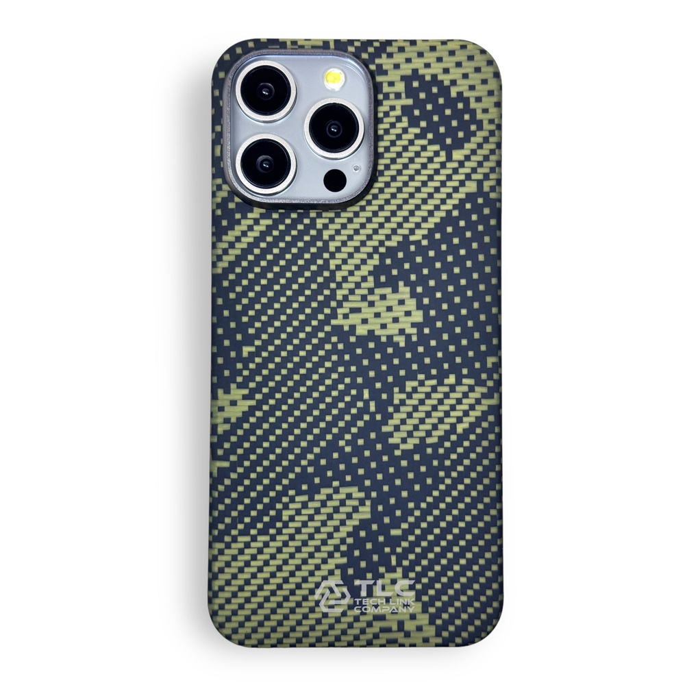 Чехол карбоновый для iPhone 15 Pro Max MagSafe кевларовый из арамидного ...