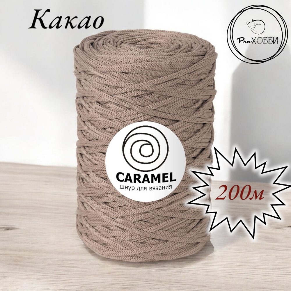 Полиэфирный шнур Caramel 5 мм. 1 моток. 200 м/500 г. Цвет: Какао #1