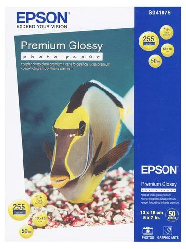 Бумага Epson А12 13*18 Premium Glossy Photo Paper (C13S041875) 255г/м, 50 л, бeлый #1