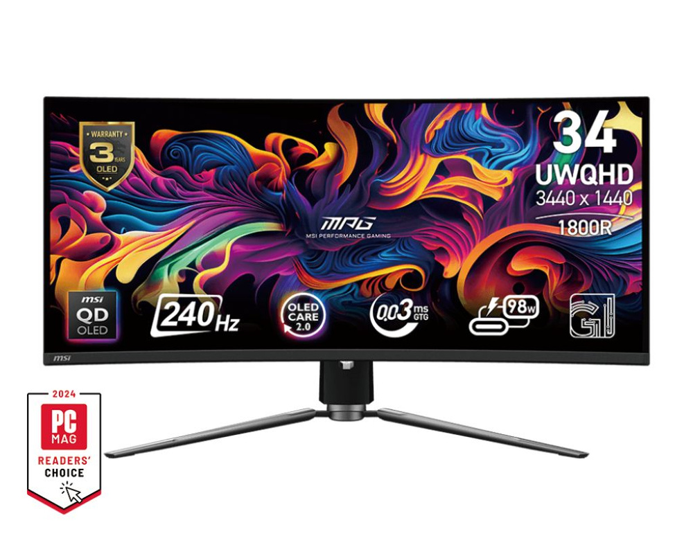MSI 34.18" Монитор Монитор MSI MPG 341CQPX QD-OLED Quasi 4K OLED с ...