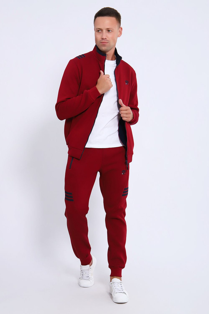 Костюм спортивный Мужской Luca Cannizzaro Спортивный двойка бордовый ...