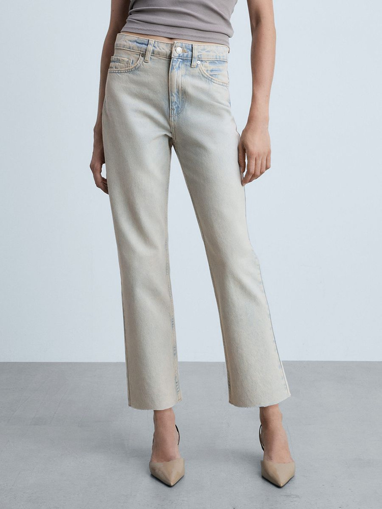 Джинсы MANGO BLANCA straight-fit cropped #1
