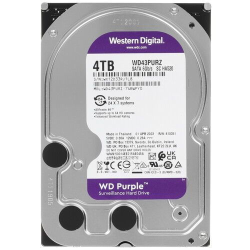 Western Digital 4 ТБ Внутренний жесткий диск 4 ТБ,256 МБ, SATA III, 6 Гбит/с ([WD43PURZ])  #1