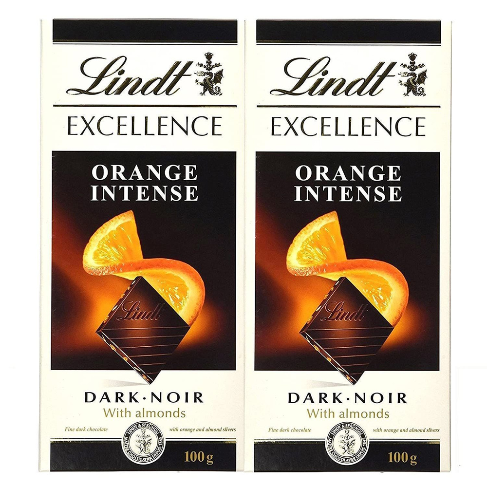 Шоколад темный LINDT Excellence апельсин, 100г 2шт #1