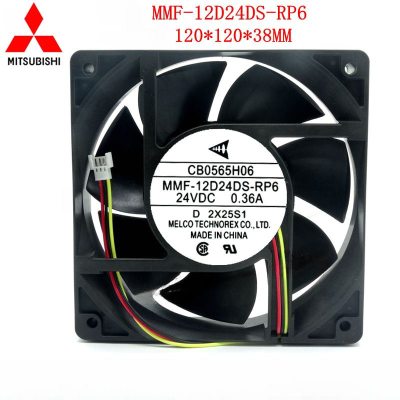 Вентилятор Охлаждения Преобразователя Частоты Mitsubishi MMF-12D24DS-RP6 CB0565H06 120*120*38MM 24VТри #1