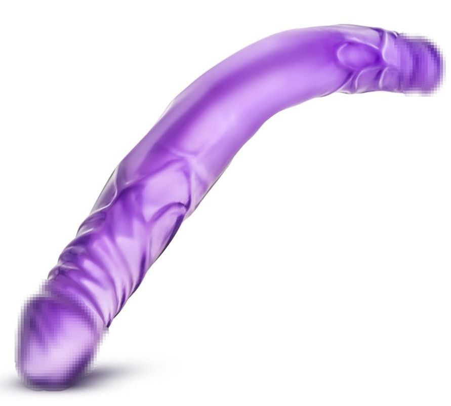 Фиолетовый двусторонний фаллоимитатор 14 Inch Double Dildo - 35 см.  #1