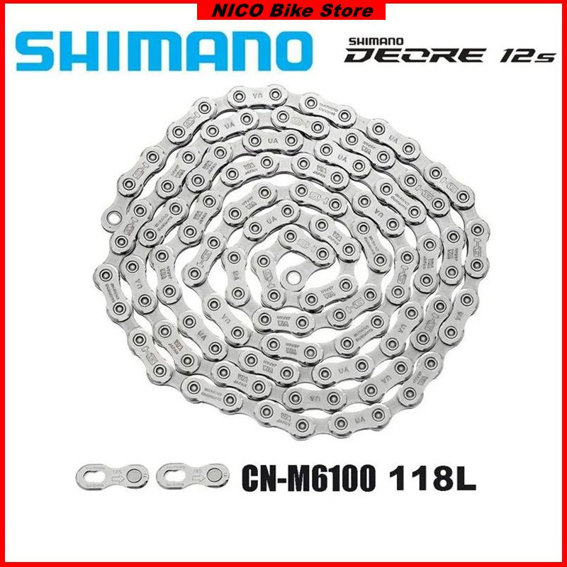 Цепь для велосипеда Shimano Deore CN-M6100 на 12 скоростей, 118 звеньев, соединительный пин в комплекте.Без #1