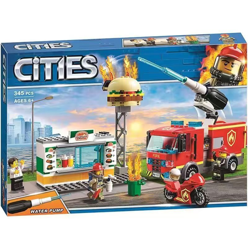 Конструктор LEGO City Fire Пожар в бургер-кафе, 327 деталей, 5+, 60214  #1