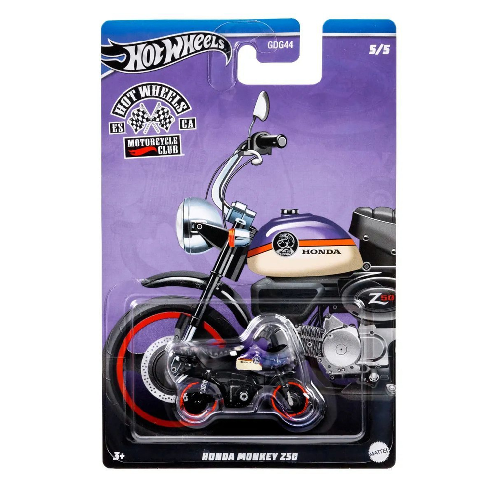 Машинка коллекционная Hot Wheels Motorcycle Club Мотоцикл Honda Monkey 250  #1