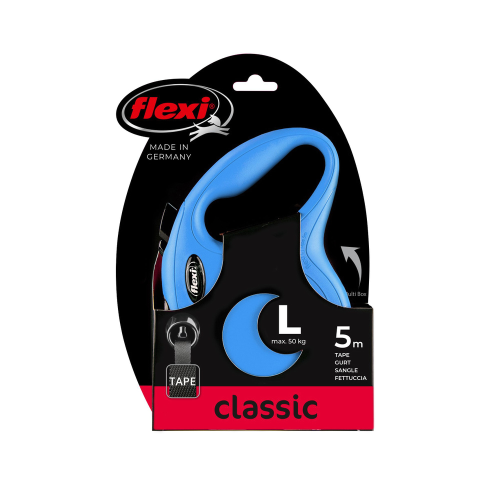 Поводок-рулетка flexi Classic лента L 5м для собаки весом до 50кг  #1