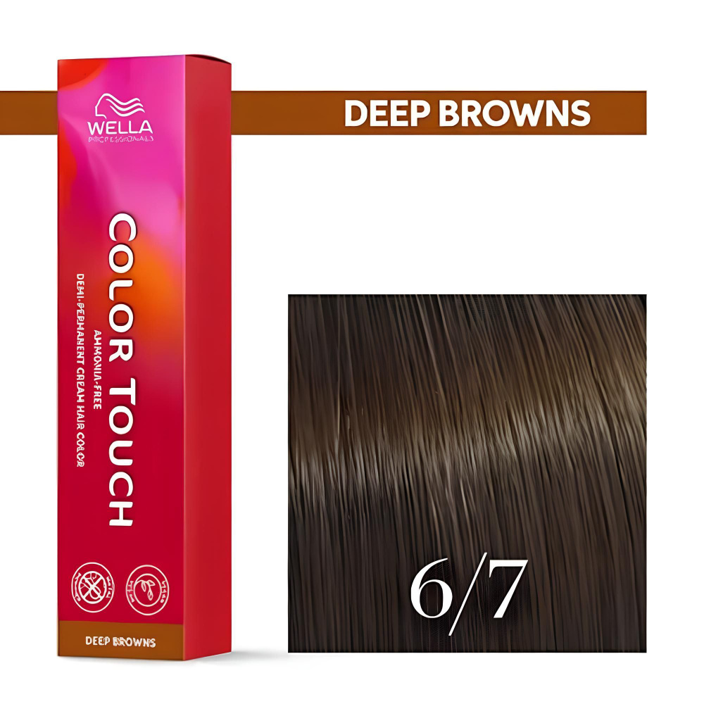 Профессиональная оттеночная краска для волос Wella Professionals Color Touch 6/7 Темный блонд коричневый #1