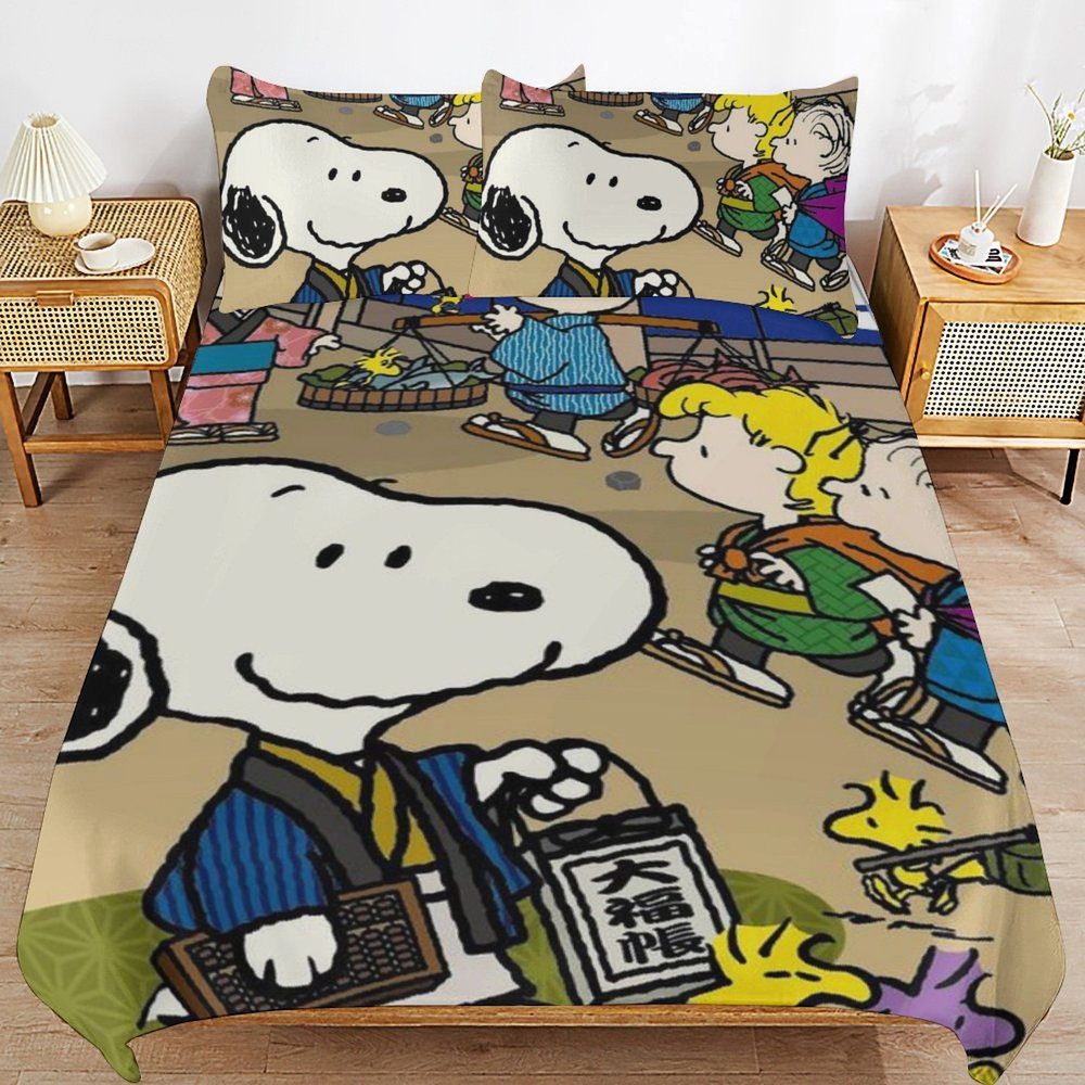 SNOOPY Комплект постельного белья, Микрофибра, Полуторный, наволочки 51x76  #1