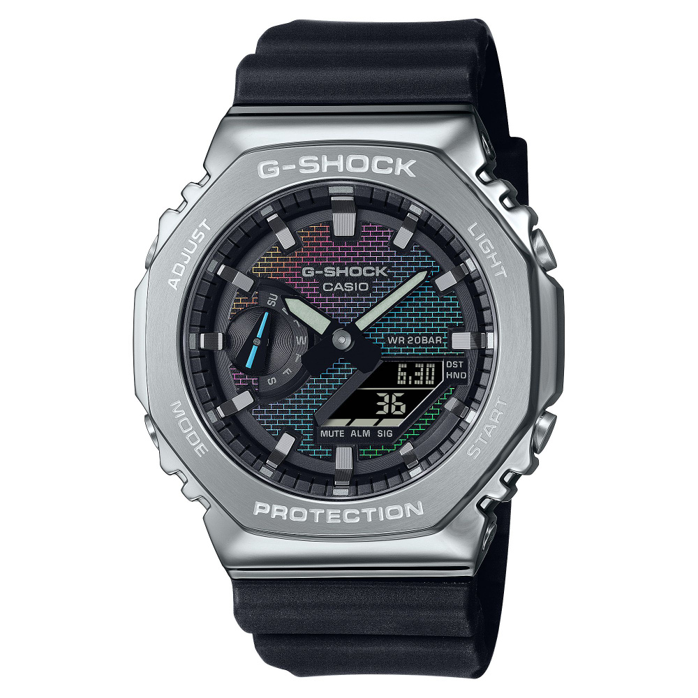 CASIO G-SHOCK GM-2100RW-1A часы наручные мужские противоударные водонепроницаемые, в металлическом безеле, #1