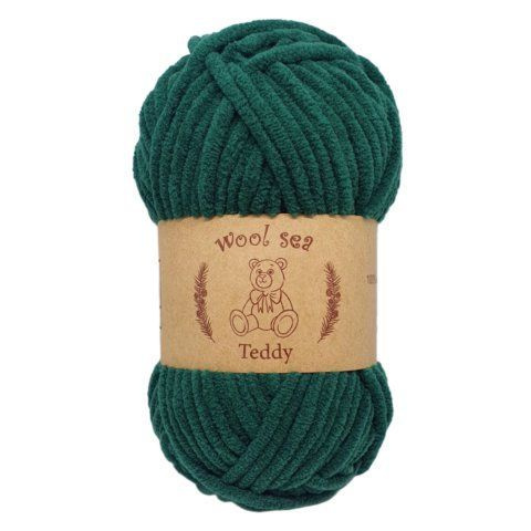 Пряжа Wool Sea Teddy Изумрудный (335) 1 моток 50 г/55 м (100% микрополиэстер) вул си тедди  #1