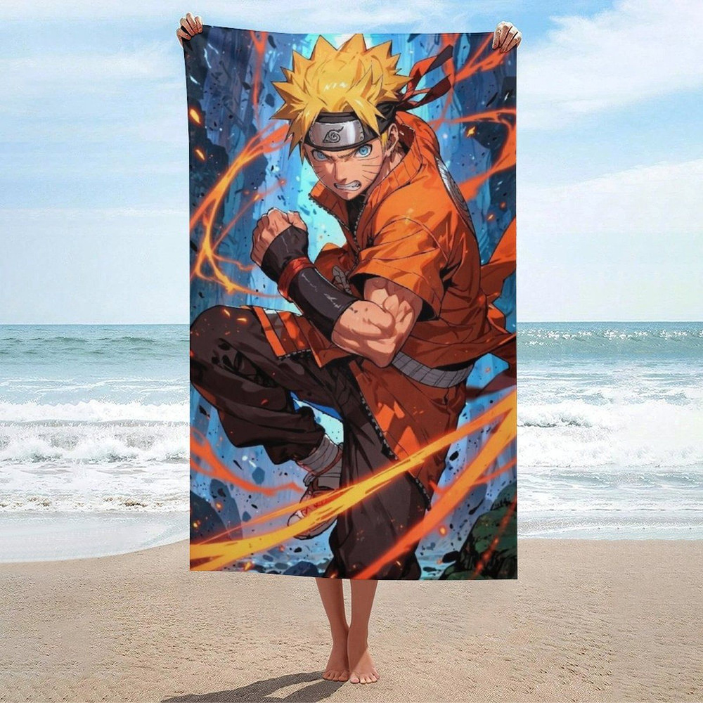 Naruto Полотенце для ванной, Полиэфирное волокно, 80x130 см, разноцветный, 1 шт.  #1