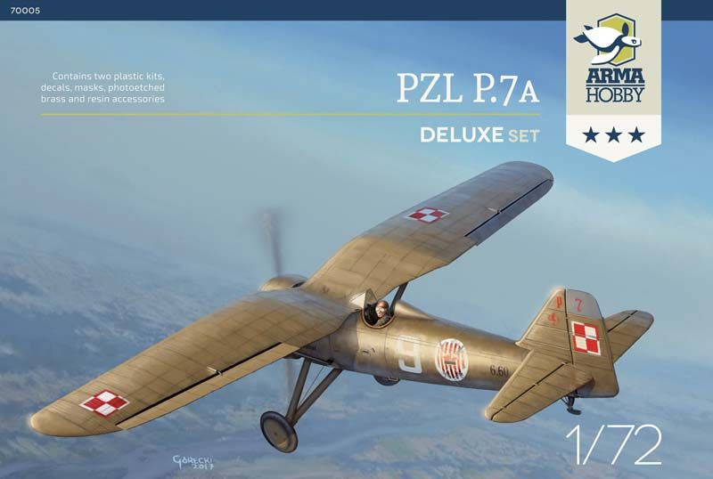 Сборная модель 1/72 PZL P.7a Deluxe Set (Arma Hobby) #1