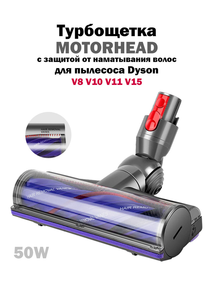 Турбощетка Motorhead для пылесоса Dyson V11 V15 V10 V8 с защитой от наматывания волос и шерсти. Щетка #1