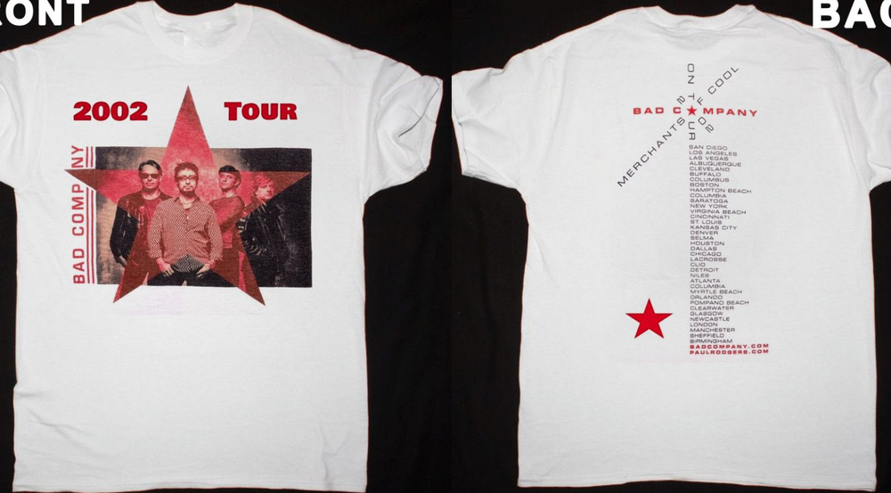 Футболка Футболка Bad Company band Tour Double sided 1 шт #1