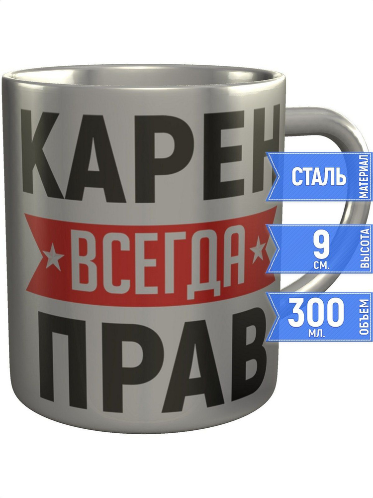 Кружка Карен всегда прав - металлическая #1