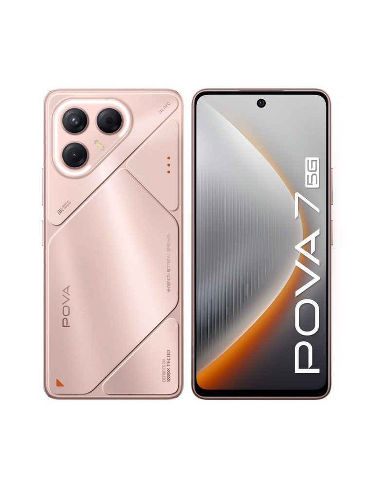 Tecno Смартфон POVA 7 5G Ростест (EAC) 8/128 ГБ, Nano-SIM, розовый #1