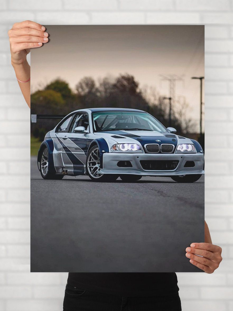 Плакат на стену для интерьера Легенды Авто (БМВ M3 GTR - BMW M3 GTR 1) - Постер по машине формата A1 #1