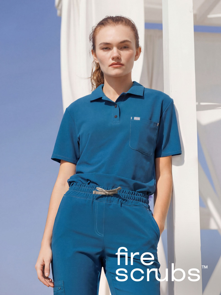 Костюм медицинский женский с рубашкой Polo Fire Scrubs #1