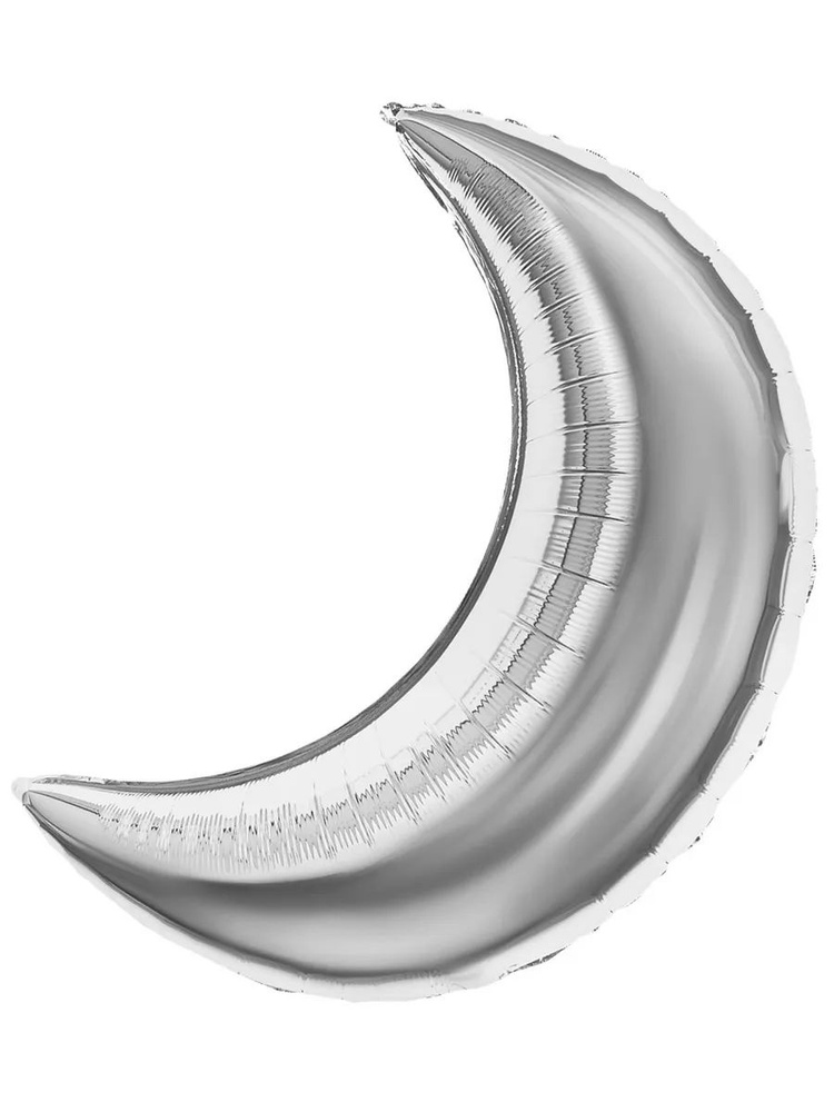 Шар (28''/71 см) Фигура, Полумесяц, Серебро, 1 шт. в уп. #1
