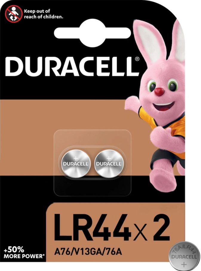 Батарейка Duracell LR44 Alkaline 1.5V BL2 , 2шт. #1