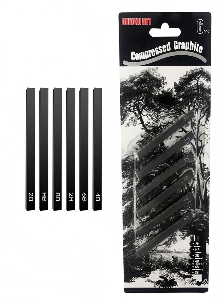 Уголь художественный 6 коричневый черно-серый Соус художественный #1