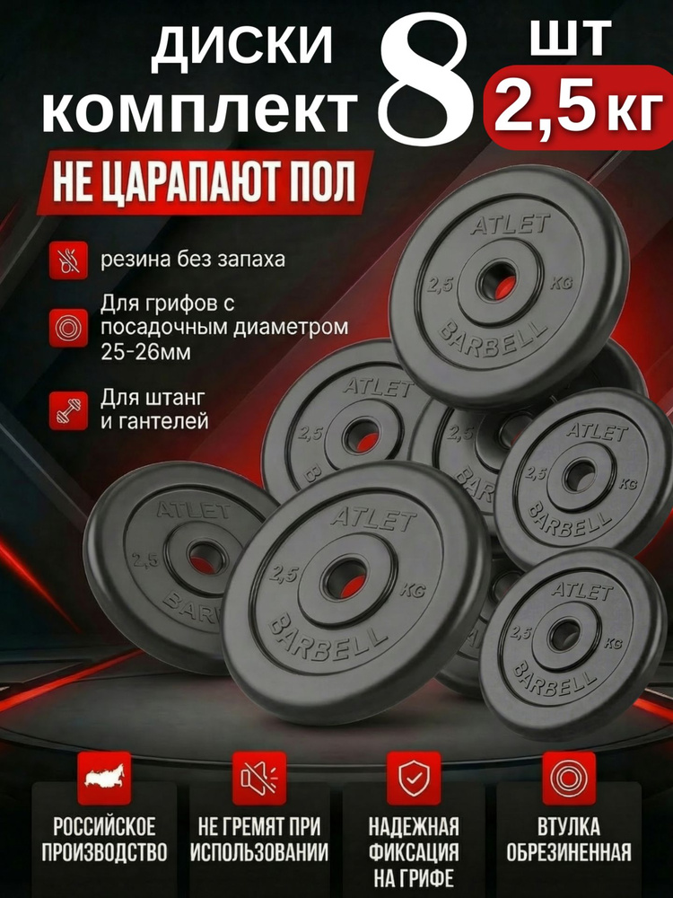 Комплект дисков / Блины спортивные 8 по 2,5 кг #1