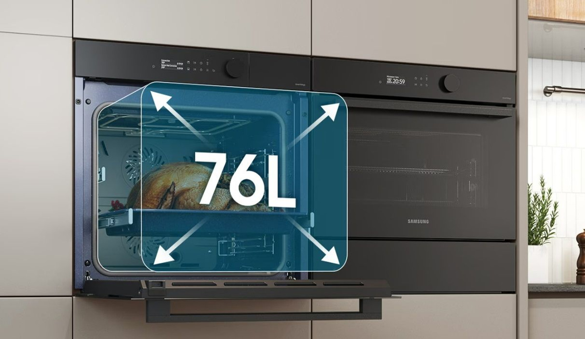 Электрический духовой шкаф Samsung NV7B5645TAK/WT Dual Cook Flex, 76 л ...