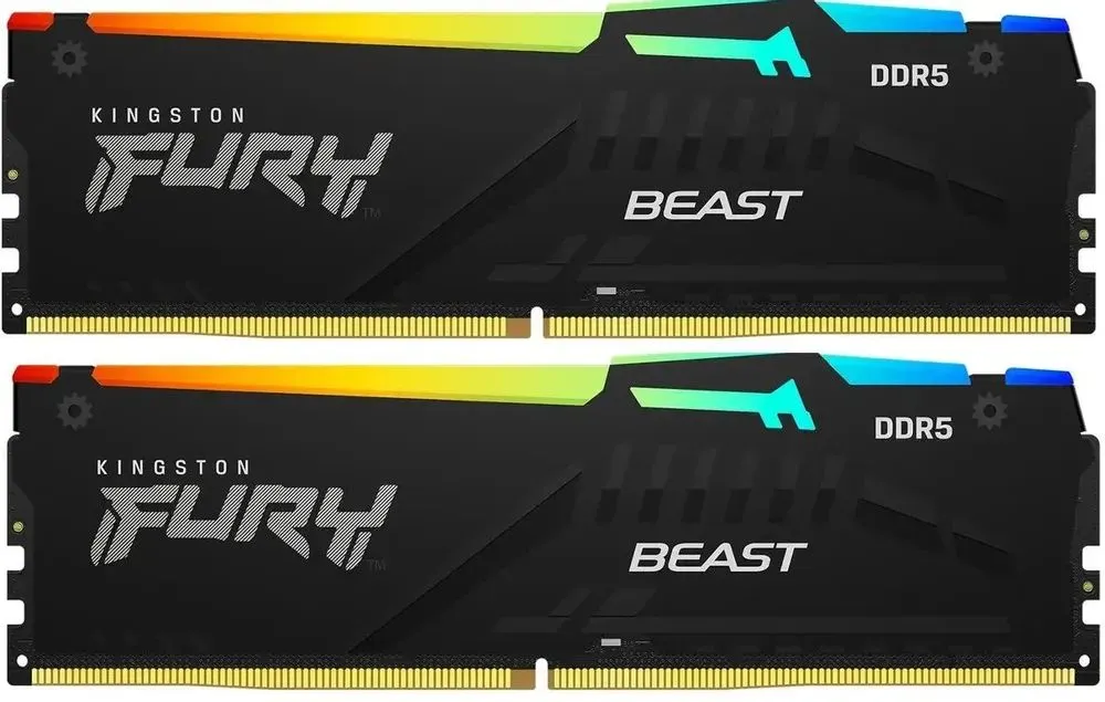 Kingston Оперативная память DDR5 Kingston FURY Beast Black Gaming Memory 32ГБ 5600 MHz CL40-40-40 RTL DDR5, 5600 МГц, 2 x 16 ГБ (KF556C40BBK2-32), 2x16, 32 ГБ