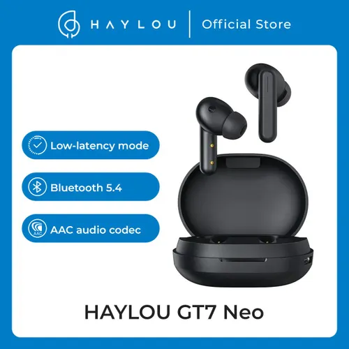 Наушники беспроводные с микрофоном Haylou GT7 Neo, Bluetooth, USB Type-C, черный