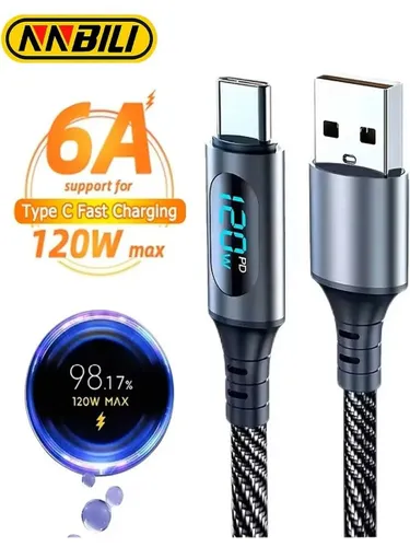 NNBILI Кабель для мобильных устройств, 1 м, черный, голубой