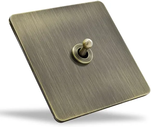 Ретро выключатель скрытый монтаж с подсветкой серый 55