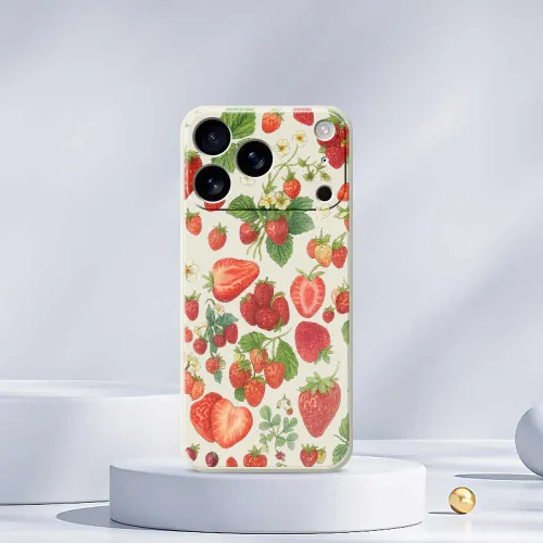 Мягкая оболочка из ТПУ с ягодной (клубничной) картинкой, защищает телефон от царапин и подходит для