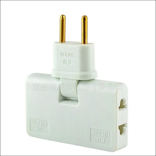 Поворотная розетка на 180 градусов, тройник электрический, белый