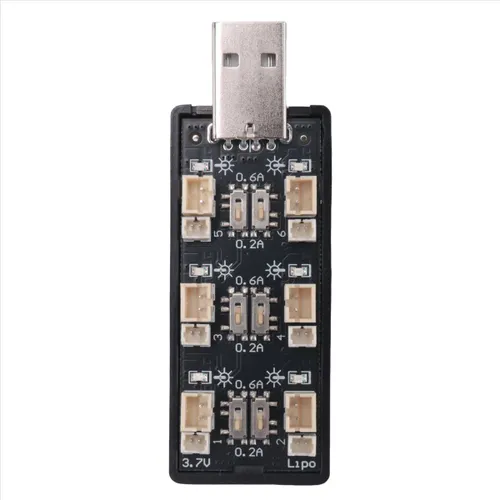 Зарядное устройство USB для литий-полимерных аккумуляторов 1S, микроразъемы, 6-канальное USB-зарядно