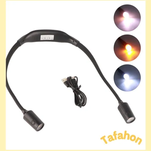 Светильник на шею для чтения, портативный, регулируемый, для чтения и вечерних прогулок