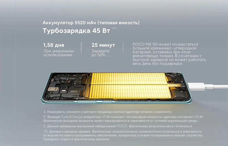 Купить Xiaomi Poco M8 (8/256) Black в Донецке Макеевке ДНР
