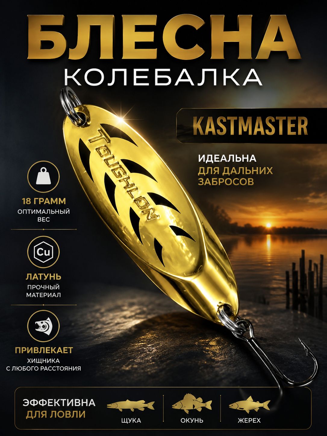 Блесна колебалка Kastmaster на щуку 18гр